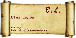 Blei Lajos névjegykártya