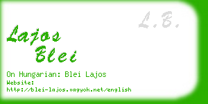 lajos blei business card